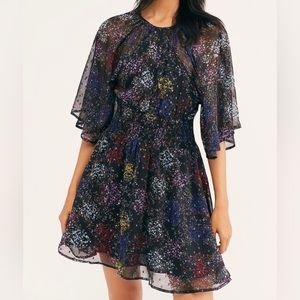 Free People! Anna Mini Chiffon Dress NWT!